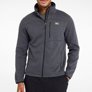 LL Bean Mens Sweater Fleece Jacket XL Gray